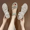 Donne di cristallo strass sandali da donna infradito piatto stretto 2024 moda estiva bling scarpe femminili calzature sandali 83859 60946 83911 69873