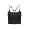 Yoga Outfit LOLI Women's Naked Feel Tank Tops Padded Sports Bra Cross Back Spaghetti Strap Workout Fitness Running Crop TopYoga