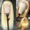 13x4 613 Blonde Lace Front Brazilian Wigs Straight Transparent Lace Frontal Synthetic Wig Pre Plucked With Baby Hair 150%