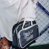 Japon tarzı şeffaf ita çantalar femme vintage sporlar büyük kapasiteli omuz çantası moda kalp fermuarlı tote bolso mujer 220506