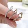 Longlong gouden sieraden 2021 Nieuwe S925 Silver V-vormige ring Superponponed ring Vrouwelijke trouwring Ins Net Red Simple Cool Style