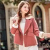 Lã feminina mistura de outono inverno 2022 boutique boutic color ploth coat de cordeiros femininos breves parágrafos ladywomen's