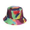 Ny sommarfärgad graffiti hink hatt för kvinnor män skalle blommig utomhus vikbar bob fiskare hatt panama hatt hcs124