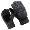 Cinq doigts gants sans doigts flexibles tricot demi-doigt mitaines filles écrivant hiver