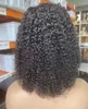 Short Curly Bob Human Hair Wigs Machine Made 150% Density Indian Jerry Curl Wig with Bangs for Women