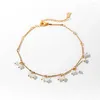 Bracelets de cheville à la mode pour femmes, cadeau, chaîne plaquée or de haute qualité avec pierres d'opale, été 2022 Roya22