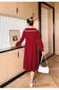 Black Red Maternity Long Loose Dress Autumn TurnDown Collar Pregnant Woman Party Dress Plus Size Female Clothing Elegant Dress J220628