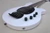 Guitare basse électrique à 5 cordes blanches personnalisées en usine avec offre de circuit actif de matériel noir de manche en palissandre personnalisée