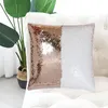 Kudde täcker gnistrande sequins kuddar fall sublimering kasta pillowcovers kudde täcker pillowcases för fest med dold dragkedja