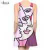 Geometric Art Pattern Ladies Trend Party Girls 3D Print Sleeveless Sexy Fashion Dress Summer Slim Beach 220617