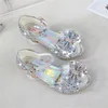 Mode Mädchen Sandalen Fliege Strass High Heel Kinder Sommer Schuhe Kinder Alias Infantil Prinzessin 04B 220525