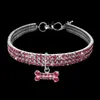 Hundhalsar kopplar utsökt för små hundar bröllop diamant flicka kristall strass husdjur halsband Yorkshire terrier 05edog