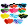 Contenitore per cera a forma di cuore, barattolo antiaderente, mini contenitori in silicone di colori assortiti, bottiglia di stoccaggio portatile BBF14320