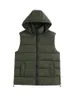 Women's Vests Winter Clothes Women 2022 High Neck Hooded Padded Quilted Vest Streetwear Sleeveless Drawstring Hem Zip Up Puffer Jacket Gilet