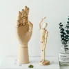 Moveable Joints Wooden Man Figure Toys Dolls with Standing Flexible Wood Art Draw Naked Model Toy Kid Home Decoration 220628