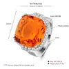 Cluster Rings Bohemian Style Square Large Orange Gemstone Ring Micro-set Zircon Wedding Party Jewelry Engagement JewelryCluster Wynn22