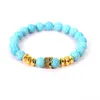 Natural Stone Lava Rock Turquoise Beads strands Bracelets Retro Crown Bracelet wristband women men fashion jewelry