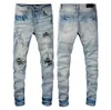 Fashion Mens Jeans Cooler Stil Luxusdesigner Denim Pant Destressed Ripper Biker Black Blue Jean Slim Fit Motorradgröße 28405433114
