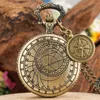 Geometria Steampunk Relógios Unisex Analog Quartz Bolso Relógio Árabe Número 80cm Colar de Colar com Compasso Pingente