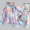 anime Tiedye Hoodie Attack on Titan Pullovers قم بتصميم الأكمام الطويلة من الذكور 220812