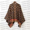Women S Cape Classical Womans Cloak With F logo Printed High Quallity Autumn Spring Winter Cardigan Free size Design Knitting Top Fringe Decoration