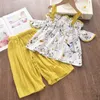 Bear Leader Girls Clothes Set Summer Children Clothing Short Sleeve T-shirt and Print Shorts 2 Pcs Girl Kids Clothes Suit 220425