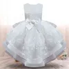 Elegantes Mädchen-Prinzessinnenkleid für Hochzeit und Geburtstagsfeier, Brautjungfer, Tüll, Spitze, Stickerei, formelle Kleider für Kinder und Kinder, Ballkleid G220518