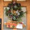 装飾的な花の花輪贅沢な人工クリスマスパインコーン花輪丸いブドウのガーランドドアハンギングウォール窓ウェディングパーティーデコード
