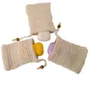 Esponjas de jabón de malla exfoliante Natural, 500 Uds., bolsa protectora de Sisal, soporte para ducha, baño, espuma y secado F0621x03