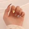 S2970 modesmycken enkel geometrisk metall nagelringar ihåliga naglar skönhetsring