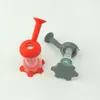 Ultimi tubi colorati in silicone per pipa ad acqua con schermo in vetro Tubi portatili a forma di fortezza Handpipes Dry Herb Tobacco Bong Narghilè Fumo Bocchino DHL Free