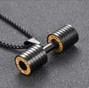 Pendant Necklaces Fashion Jewelry Stainless Steel Fitness Dumbbell Necklace Trendy Sports Accessories Titanium Men ChainPendant Sidn22