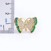 Anéis de casamento Design clássico Lucky Butterfly Ring Pink/Green Color