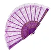 Vintage Fancy Dress Costume Chinese Costume Party Wedding Dancing Folding Lace Hand Fan Black SN4046