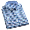 Men's Dress Shirts Plus Size 5XL 6XL 7XL Cotton Oxford Stripe Plaid Business Casual Long Sleeve Shirt Men Fat Guy Loose Cloth