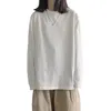 Kvinnor Långärmad T-shirt Oversized Casual Basic Solid Kvinna Toppar O-Neck Loose Tees Fashion T-Shirts S-XXL 220402