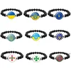 Nuovo arrivo Ucraina Bracciale Simbolo ucraino Cabochon in vetro Bracciali in pelle multistrato Uomini di alta qualità Braccialetti Favore di partito JLA13046