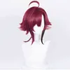 Shikanoin Heizou Cosplay Perruque Jeu Genshin Impact 55Cm Petite Queue De Cheval Dégradé Cheveux Résistant À La Chaleur Halloween Party Perruques L220802