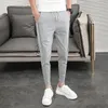 Koreańskie letnie spodnie mężczyźni projekt mody Slim Fit Harem Kids Długość Solid All Match Hip Hop Joggers Spodni 220524