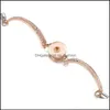 Charm Bracelets Jewelry 10Pcs Rose Gold Sier Snap Bracelet For Women Men Fit Diy 18Mm Buttons Button Bangles Drop Delivery 2021 Ld7M4
