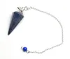 Natural Chakra Lapis Amethyst Quartz Tiger Eye Stone Carved Subuliform Reiki Energy Healing Pendulum Bead