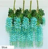 Flores decorativas grinaldas simulação simulação de seda artificial Beautiful Wisteria Vine Annornings de Natal para festas WeddingDecorative