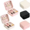 Portable Small Jewelry Box Women Travel Jewellery Organizer PU Leather Mini Case Rings Earrings Necklace Holder Display Storage Cases Boxes