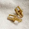 S925 Silver Rose Golden Stud Earring Ushaped örhängen Lyxörhängen Fashion Jewelry Lovers Festival Gifts3290811