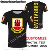 ジブラルタルTシャツDIY無料カスタムメイド名GIB Nation Flag Gi Country Republic College Print P o衣類220616