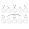 Key Rings 100Pcs Po Keychain Circar Transparent Blank Acrylic Insert Picture Frame Keyring Holder Diy Spli Keychainshop Dh0Um