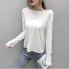 T-shirt Femme Automne 2022 Chemise de protection solaire à dos ouvert pour femmes Dames Beauty Design Femmes à manches longues Tops O-Cou Casual B31Women's Phyl