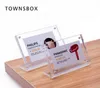 L Acrylic Photo Frame Black Clear Small Paper Frame Desk Table Sign Holders Info Data Card Frame Label Cover Price Tag Display