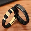 Charm Bracelets Woven Leather Rope Wrapping Special Style Classic Stainless Steel Men's Leather Bracelet Double-layer Design DIY Customization GC1057