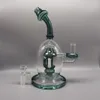 Hosahs bongs psykede svamp dab bubbla olje riggar sjön grön bong med 14,4 mm glas skål 22 cm höjd